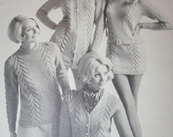 Knitting Patterns Canadiana Styles Beehive Patons 124 Sweaters Cardigans Men Women Children Mini Dress Vintage Paper Original NOT a PDF
