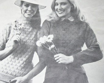 Sweater Knitting Pattern Lace Mary Maxim 1921 1922 Women Vintage Paper Original NOT a PDF