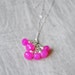 Neon Pink Necklace Sterling Silver Gemstones Wire Wrapped Dangle Hot Pink Magenta Chalcedony