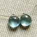 AAA Moss Aquamarine Faceted Heart Briolettes - 7.75mm - PAIR