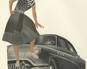 Tireless fashions for the well traveled woman.   Original collage by Vivienne Strauss.