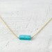 Turquoise bar necklace - small bar - tiny bar necklace - minimalist necklace - delicate gold jewelry - stone bead - Ultramarine Dash