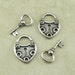 4 TierraCast Large Lock & Key Charms Mix Pack > Victorian Steampunk Heart Love - Silver Plated Lead Free Pewter Ship Internationally