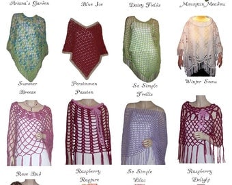 Crochet Poncho Pattern Collection PDF's Made In USA