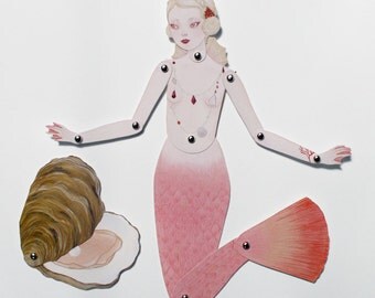 Fig. 1 Lost Pearl - articulated paper doll print