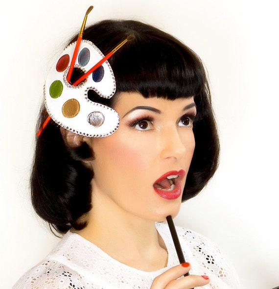 Items similar to The Artie Artist Art Palette Hat Fascinator
