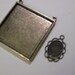 2 Extra Large Blank Pendant Trays -Square Antique Brass/ Bronze- Photo Frame