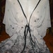 Vintage Ivory Black Flower Print Sheer Flowy Kimono Top S