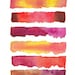 Abstract Original Watercolor Painting: Autumn Sunset