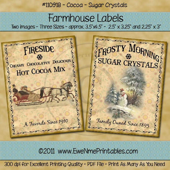 Farmhouse Printables Printable Labels Primitve Tags