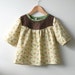 SALE: 40% discount on girls top / blouse / tunic floral with vintage fabric yoke size 4T