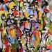 Abstract painting, bright and lively, 22 x 16, original fine art, Mid century Modernist style