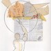 collage on paper, male figure, Constellation II