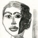 Model 1 // greeting card graphite ooak female portrait