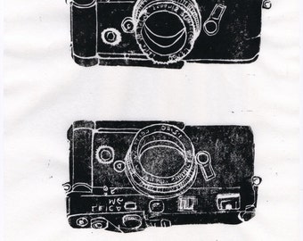 Shoot Vintage Canon FTb Camera Linocut Classic SLR Film