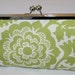 Bridesmaid Clutch Purse Chartreuse Green Block Print