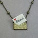 Scrimshaw message envelope necklace Custom Personalization
