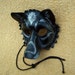 Black and Silver Wolf... Original Handmade Leather Wolf Mask
