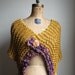 Bohemian Love Organic Cotton knit shawl Saffron. Purple.