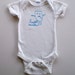screenprinted monster onesie infant bodysuit or layette size 6 Months