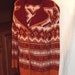 1970's Vintage Gino Paoli Women's Burgundy Orange Beige Wool 2pc Turtleneck Cardigan Sweater Set Size 16