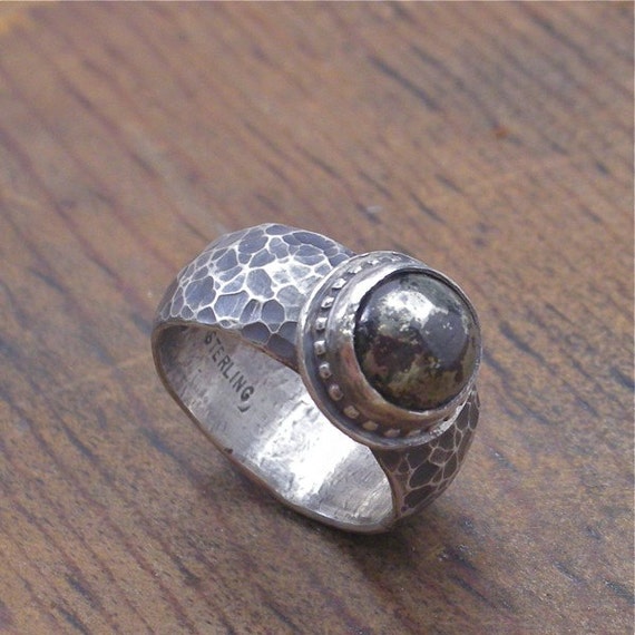 Fools Gold Ring sterling silver and iron pyrite