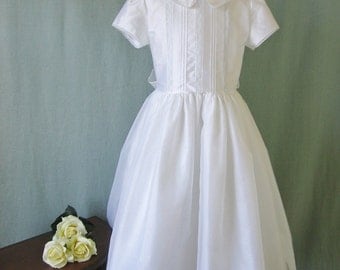 Girls First Communion Dress with Sleeves - Kathleen
