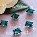 Blue Zircon Sew On - Swarovski Crystal 10x8mm Baguette GF - 4510 in a SP 4-hole Prong Setting - Wire Jewelry Supply - Component