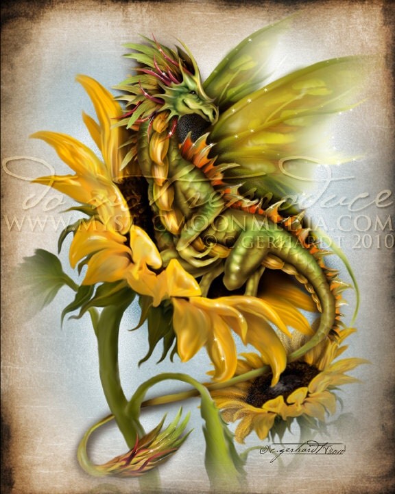 Season of the Drakon.. Dragon... Print... Fantasy Art...Summer
