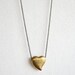 SALE - Vintage Puffy Heart Necklace. Brass Heart. Valentine's Gift for Her. Long Layering Necklace. Modern Vintage. FREE Shipping in US.