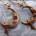 Luna Earrings - Vintage Art Nouveau Ladies Draped Upon a Crescent Moon