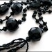 Antique French Jet Lavalier Necklace with Fringed Tassel - Mourning Glory - Edwardian Flapper