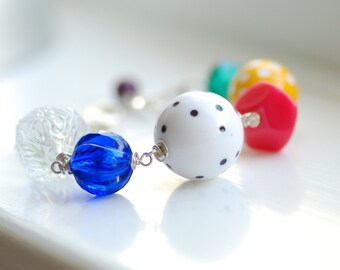 Funky Jewelry, Colorful Bracelet, Whimsical Bracelet, Statement Bracelet, Lucite Jewelry, Fun Jewelry, Stering Silver - Oz