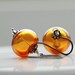 Topaz Glass Earrings, Honey Amber Earrings, Glass Jewelry, Jewel Tone Wedding, Unusual Wedding, Oxidized Silver - Honey