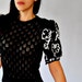 vintage 1980s sheer TROPHY puff sleeves blouse