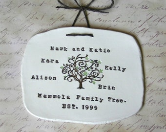 Family Tree Wall Art: Personalized Family Name Signs, Established Sign, 9th Anniversary Gift, Pottery & Willow