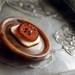 Vintage Button Brooch, Brush Fire Eco Friendly Jewelry Caramel Brown Burnt Orange Earth Tones Spring Accessories Mother of Pearl
