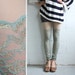 Lace Leggings - Seafoam Lace - Psych Out Faux Thigh High - LAST PAIR - Size M