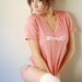 SALE French T-Shirt "Amour". SMALL Unisex T shirt in Eco Red