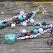 Turquoise Sugar Skull Earrings Eclectic Dangle Chain Day of the Dead Howlite