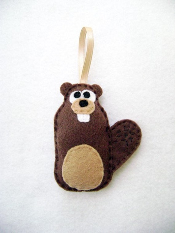 Beaver Ornament Christmas Ornament Felt Animal Ornament