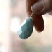 Amazonite Necklace . Light Blue Teardrop Necklace . Big Gemstone Pendant Necklace . Wire Wrapped Pendant Necklace - Antigua Collection
