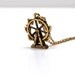 Ferris Wheel Carnival Necklace Amusement park fair playground fairground fun ride circus charm Small gold plated pewter gold plated chain