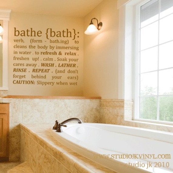Items similar to Vinyl Wall Decal Bathe Definition on Etsy
