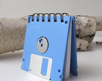 Light Blue Recycled Geek Gear Blank Floppy Disk Mini Notebook
