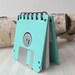 Seafoam Green Recycled Geek Gear Blank Floppy Disk Mini Notebook