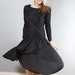 1980s Vintage Black Dress Rhinestone Cocktail Prom Slinky Style
