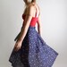 Vintage 1970s Wrap Skirt - Mauve Floral Print on Dark Navy Blue - Medium The Cherry Picker Prairie