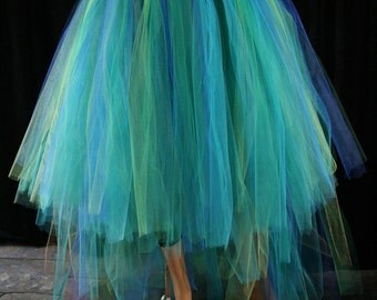 Mermaid tutu tulle skirt adult formal Dancer fantasy fairytale Wedding off beat bridal bustle trail costume - All Sizes- Sisters of the Moon