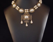 Renaissance Necklace, Medieval Necklace, Tudor Necklace, Medieval Jewelry, Renaissance Jewelry, Elizabethan Jewelry, Lady Rebekka U Pk Color